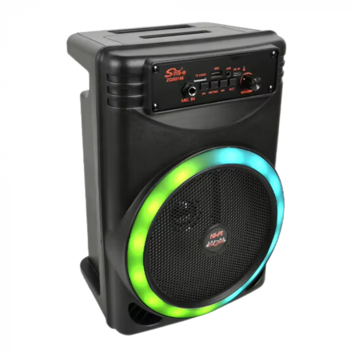Boxa portabila ZQS8146, 48W P.M.P.O, USB, BT, AUX, FM, microfon Engross [3]