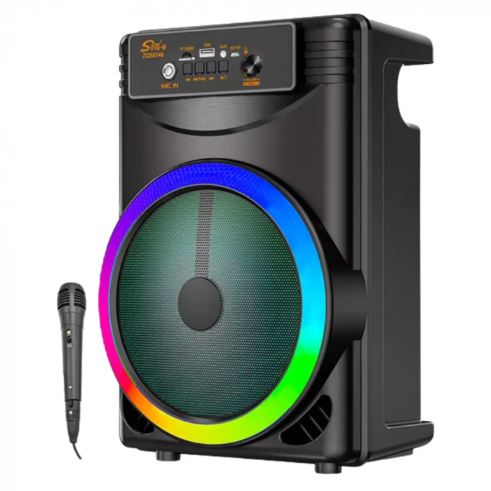 Boxa portabila ZQS8146, 48W P.M.P.O, USB, BT, AUX, FM, microfon Engross [5]