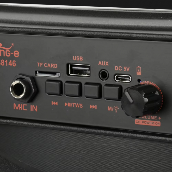 Boxa portabila ZQS8146, 48W P.M.P.O, USB, BT, AUX, FM, microfon Engross [6]