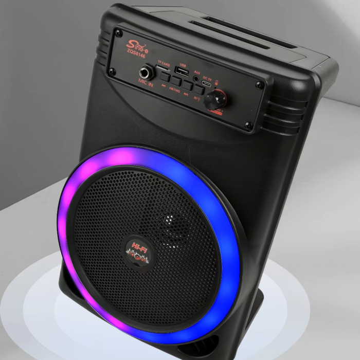 Boxa portabila ZQS8146, 48W P.M.P.O, USB, BT, AUX, FM, microfon Engross [4]