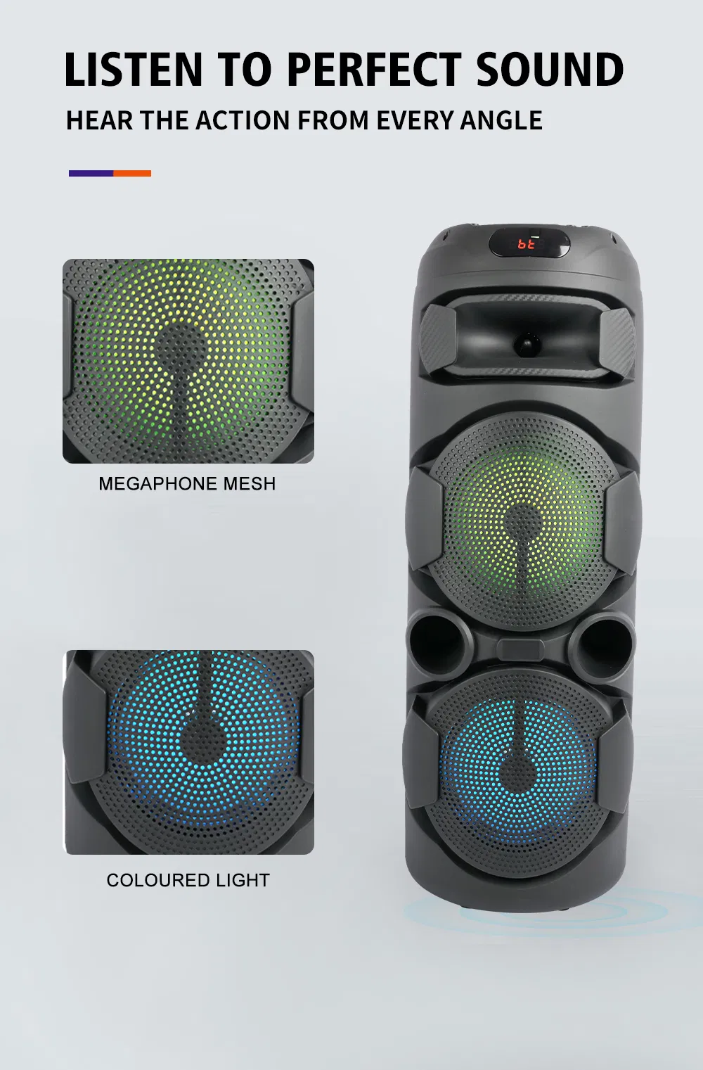 Boxă Portabilă ZQS8220s – Difuzor 8 Inch, 40W RMS / 100W PMPO, Bluetooth, Ecran Digital engross [8]