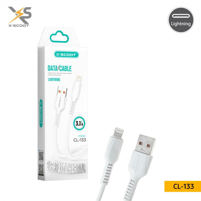 Cablu de Încărcare și Transmisie X-SCOOT CL-133 pentru iPhone – 3.1A, 1m, Încărcare Rapidă, Compatibil cu Lightning Engross [1]