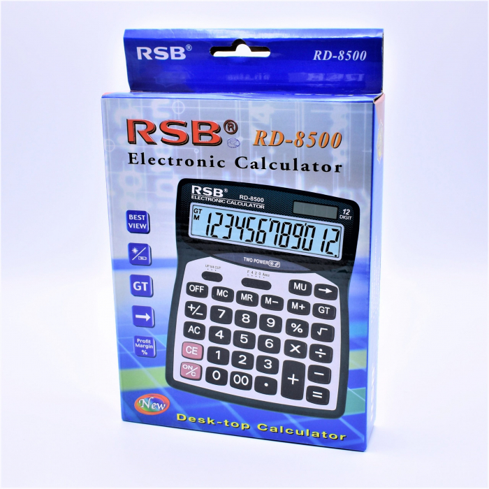 Calculator de Birou RD-8500 – 12 cifre, Taste Mari Silențioase, Alimentare Duală, Display Mare engross [4]
