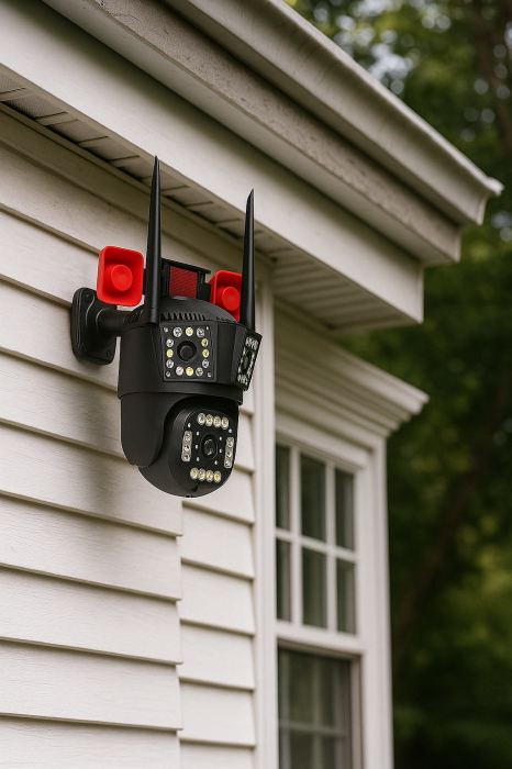 Cameră de Supraveghere 3 lentile, WiFi/4G, 12MP Ultra HD, PTZ 355°, Zoom 5X, Night Vision Color, Audio 2-Way engross [3]