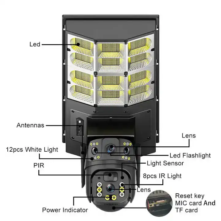 Cameră Solară V380 cu Proiector 450W, 4G, Zoom X10, Baterie 16.000 mAh engross [9]