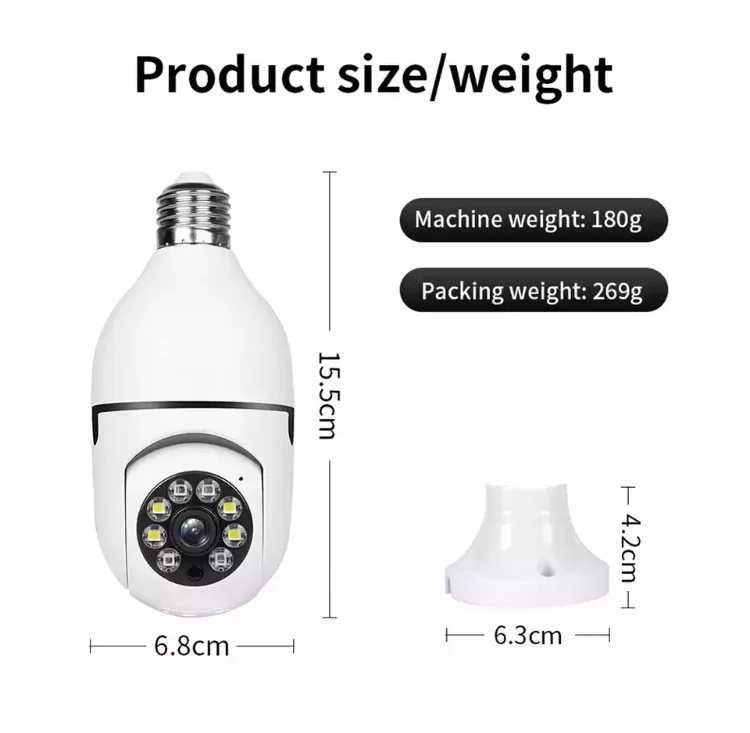 Cameră IP Wi-Fi cu Iluminare Smart E27, 1080p, 360°, Audio Bidirecțional engross [8]