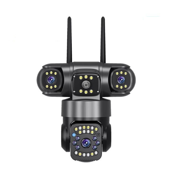 Cameră de Supraveghere 4G 12MP, 3 lentile, 2K, PTZ, Zoom 10X, Vedere Nocturnă Color, Audio Bidirecțional engross [1]