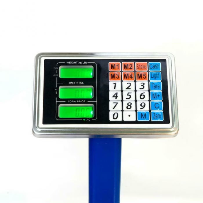 Cântar Electronic cu Platformă Metalică și Braț Rabatabil – LCD, 220V + Baterie, 7 Prețuri Presetabile engross [2]