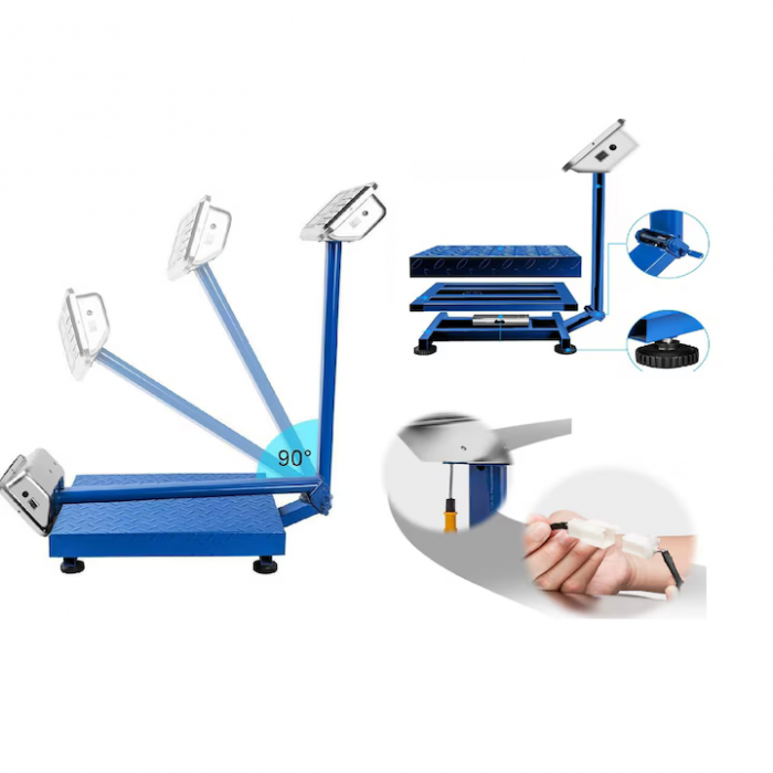 Cântar Electronic cu Platformă Metalică și Braț Rabatabil – LCD, 220V + Baterie, 7 Prețuri Presetabile engross [3]