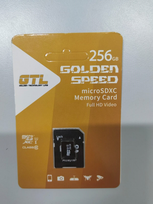 Card microSDXC Golden Speed 256GB Class 10 UHS-I U3 V30 cu Adaptor SD engross [1]