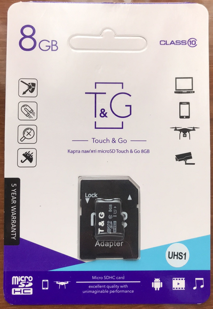 Card MicroSDHC T&G 8GB Class 10 cu Adaptor SD engross [1]