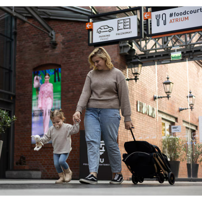 Cărucior Sport Pliabil Ultra-Ușor, 5.5 kg, Centură 5 Puncte, Spătar Reglabil, Copertină XXL, Negru/Gri engross [5]