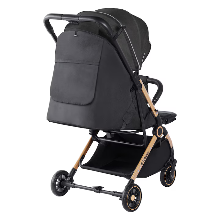 Cărucior Sport Pliabil Ultra-Ușor, 5.5 kg, Centură 5 Puncte, Spătar Reglabil, Copertină XXL, Negru/Gri engross [4]