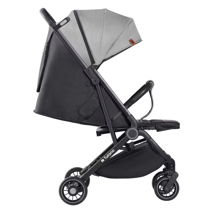 Cărucior copii Sport Pliabil Ultra-Ușor, 5.5 kg, Centură 5 Puncte, Spătar Reglabil, Copertină XXL, Negru/Gri engross [5]