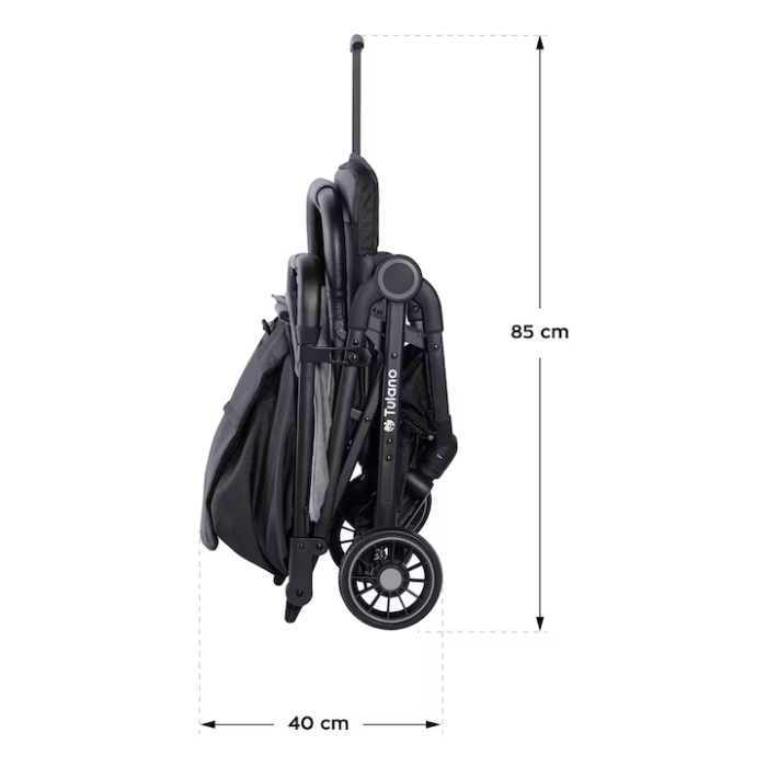 Cărucior copii Sport Pliabil Ultra-Ușor, 5.5 kg, Centură 5 Puncte, Spătar Reglabil, Copertină XXL, Negru/Gri engross [6]