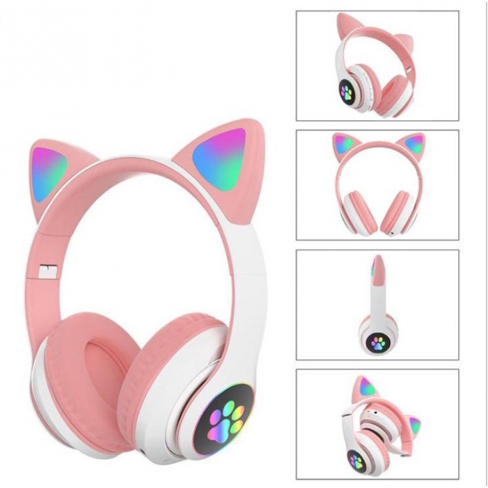 Căști Wireless STN-28 cu Urechi LED pentru Copii și Adolescenți – Bluetooth 5.0, FM, MP3, MicroSD engross [7]