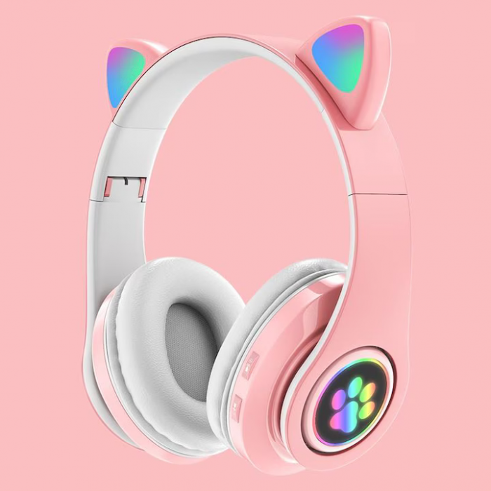 Căști Wireless STN-28 cu Urechi LED pentru Copii și Adolescenți – Bluetooth 5.0, FM, MP3, MicroSD engross [4]