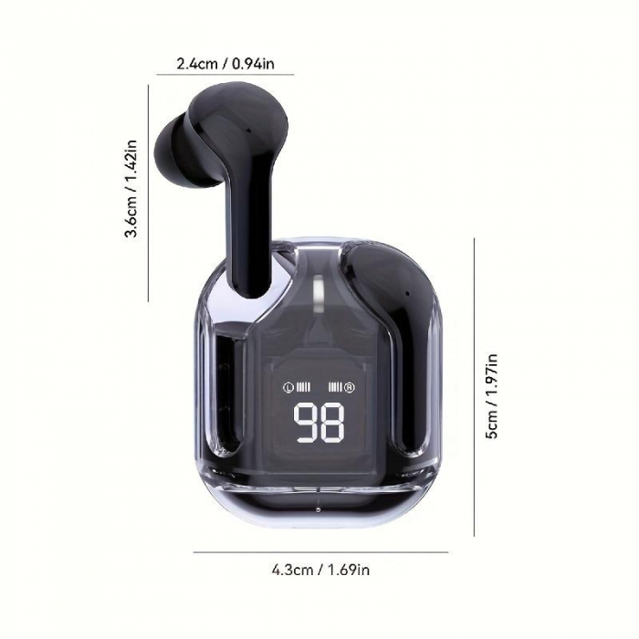 Căști Wireless TWS Transparente – 8D Dolby, Bluetooth 5.3, Încărcare Rapidă Type-C, Rezistente la Apă engross [7]