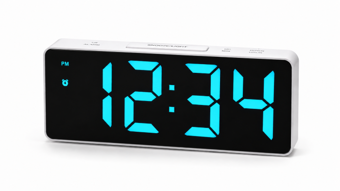 Ceas Digital LED, Afișaj Oră, Dată și Ziua Săptămânii, Ecran LED Mare Multicolor, Alarmă, Format 12/24H, Design Modern, pentru Birou, Dormitor, Living [3]