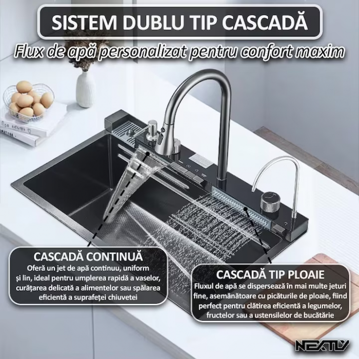 Chiuvetă Multifuncțională Smart, Afisaj digital, LED, 80 x 45 cm engross [6]