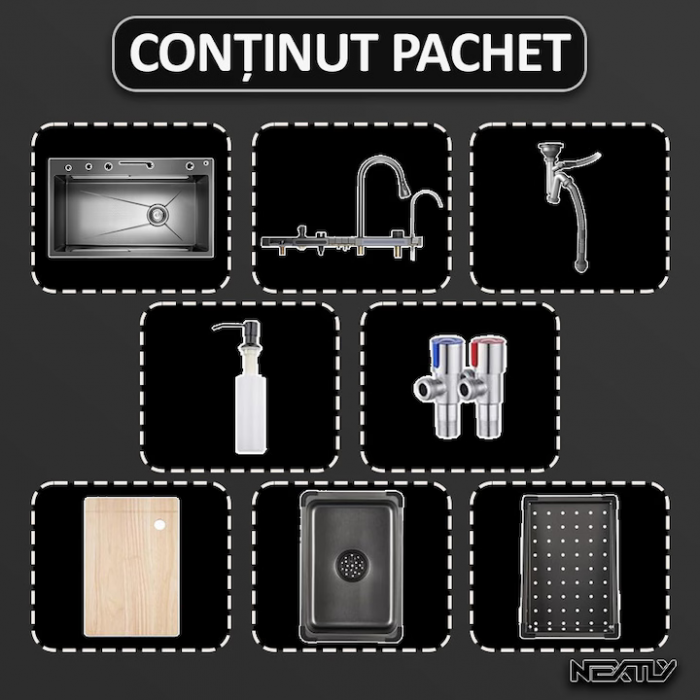 Chiuvetă Multifuncțională Smart, Afisaj digital, LED, 80 x 45 cm engross [9]