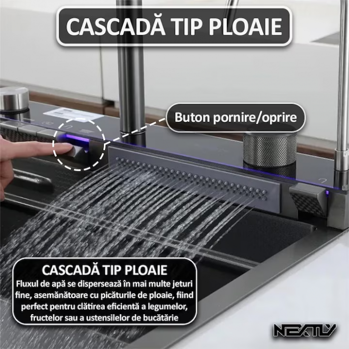 Chiuvetă Multifuncțională Smart, Afisaj digital, LED, 80 x 45 cm engross [3]