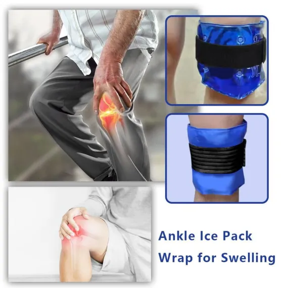 Compresă Softgel Multifuncțională, Terapie Cald/Rece, Fixare Elastică Neagră cu Velcro, Design Ergonomic Adaptabil, Material Durabil, Albastru [3]