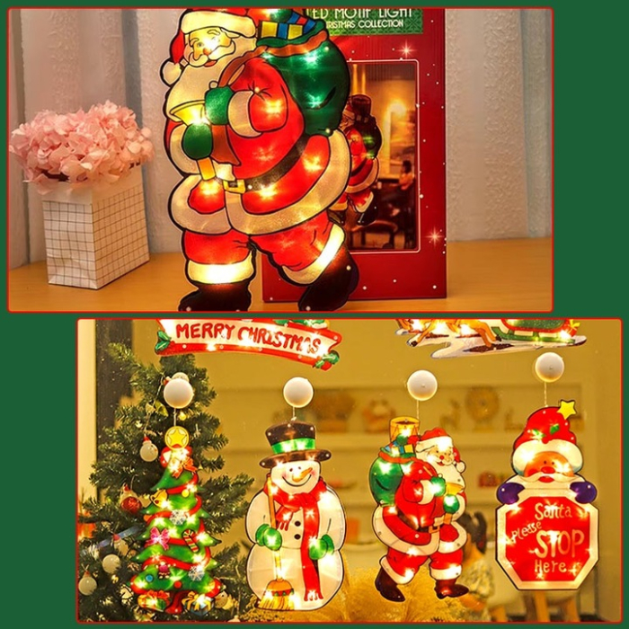 Decoratiune de Crăciun LED – Ornament Geam, Brad, Om de Zăpadă, Moș Crăciun, Multicolor, Alimentare la Rețea [5]