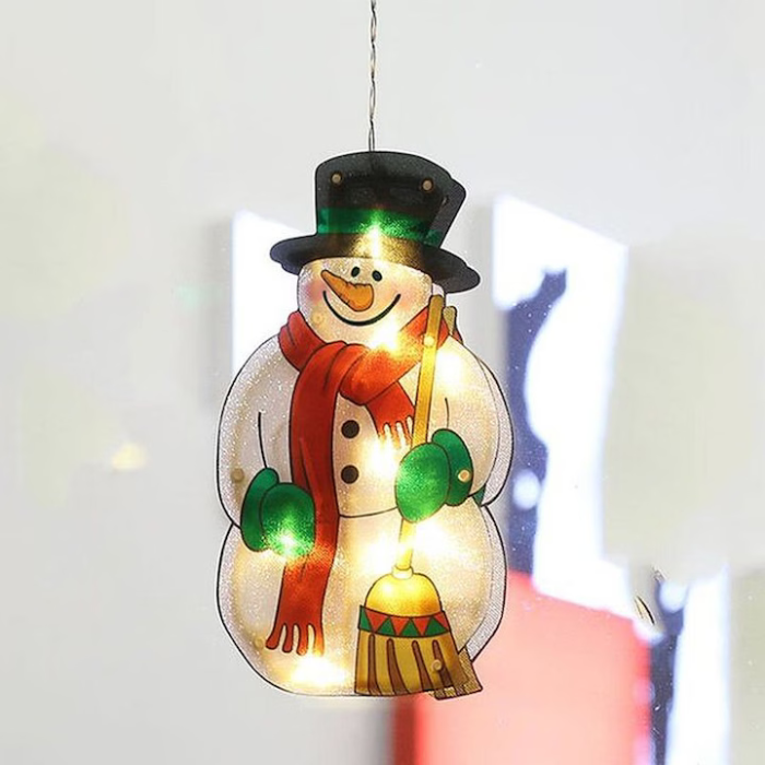 Decoratiune de Crăciun LED – Ornament Geam, Brad, Om de Zăpadă, Moș Crăciun, Multicolor, Alimentare la Rețea [4]