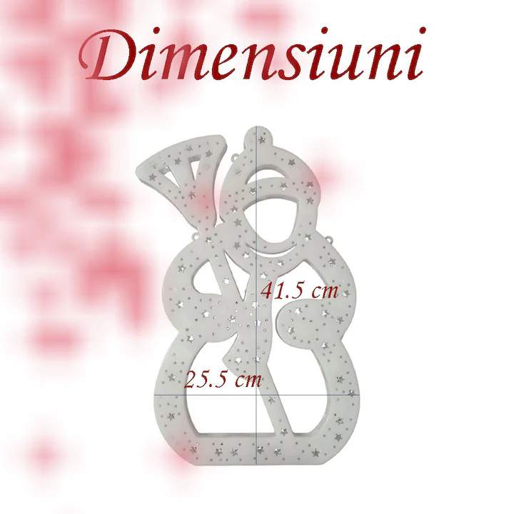 Decorațiune de Crăciun pentru Geam – Om de Zăpadă cu LED Multicolor, 45.5x25.5 cm, Alimentare la Rețea engross [3]