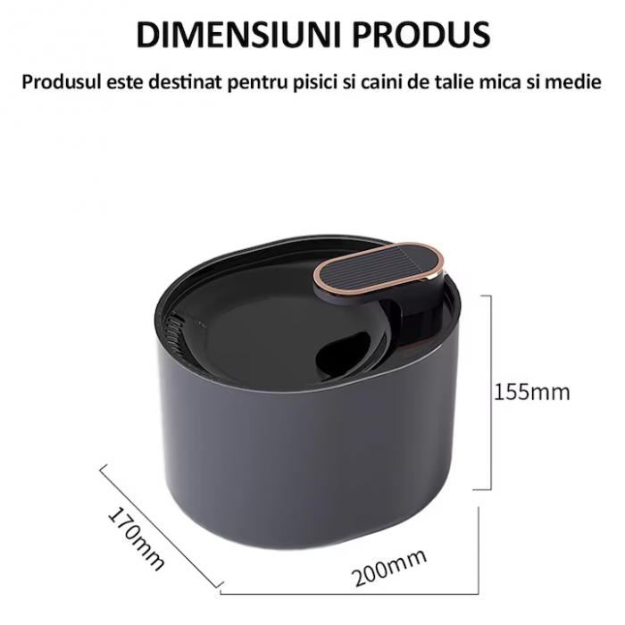 Dispenser Automat de Apă Tip Fântână pentru Pisici și Câini – 3L, Filtrare cu Cărbuni Activ, Silentios, LED Albastru engross [2]