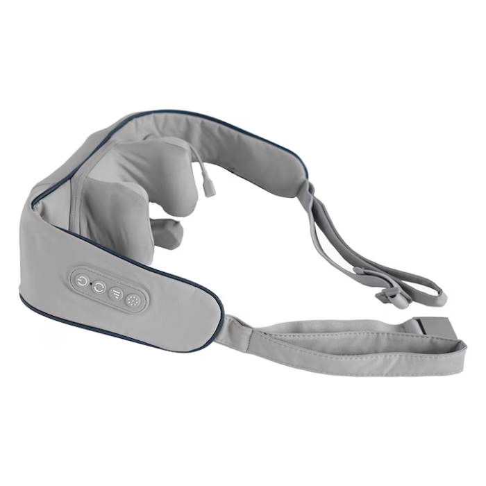 Dispozitiv masaj umeri și gât 26W, 3 moduri, 6 capete, încălzire, USB-C, autonomie 180 min, gri [4]