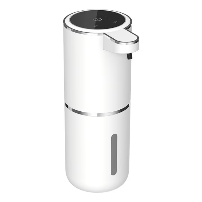 Dozator de săpun automat 380 ml, senzor cu afișaj LED, 4 trepte dozare, spumare rapidă 0.25s, încărcare USB-C, rezistent la apă, montare perete sau blat, negru/alb [2]