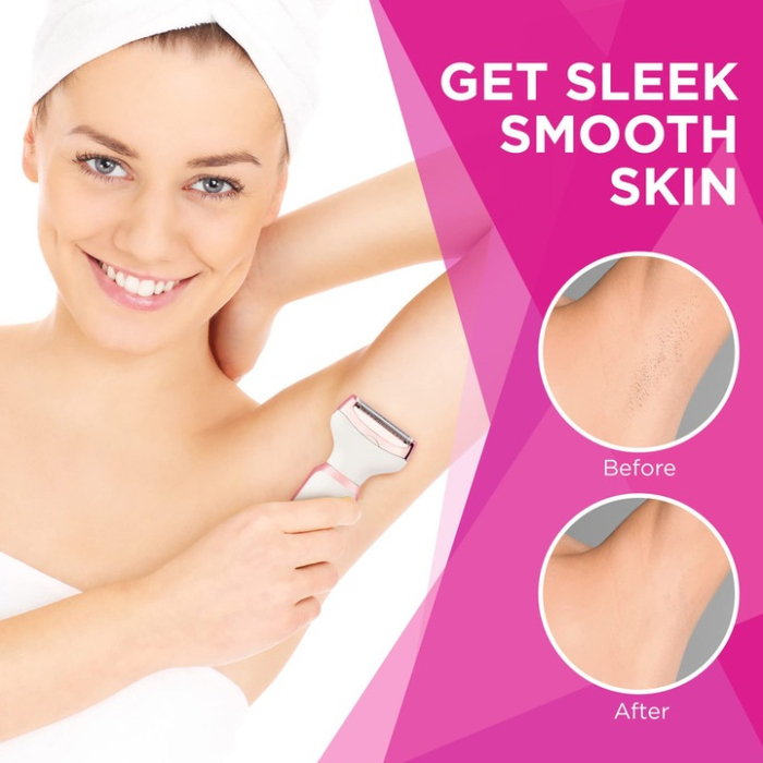 Epilator 4 în 1 multifuncțional, aparat de ras și trimmer, pentru corp, față, sprâncene și nas, reîncărcabil USB, wet & dry, alb [5]