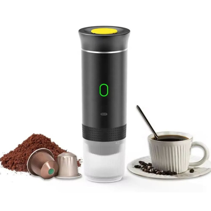 Espressor Portabil de Cafea 60 ml, Mod Încălzire Apă, Compatibil Capsule Nespresso, Dolce Gusto, Cafea Măcinată și Ciocolată Caldă, Carcasă Plastic + Inox, 72W, 12V [11]