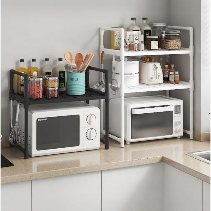 Etajeră pentru Cuptor cu Microunde, Plastic, 49 x 48 x 32 cm, Negru – Organizator Practic pentru Bucătărie engross [3]