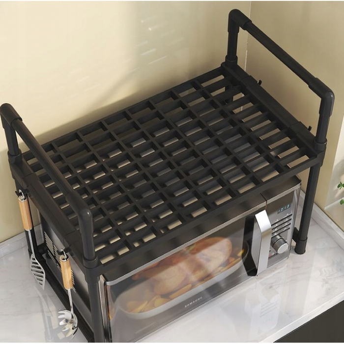 Etajeră pentru Cuptor cu Microunde, Plastic, 49 x 48 x 32 cm, Negru – Organizator Practic pentru Bucătărie engross [5]