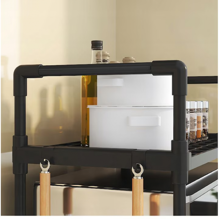 Etajeră pentru Cuptor cu Microunde, Plastic, 49 x 48 x 32 cm, Negru – Organizator Practic pentru Bucătărie engross [2]
