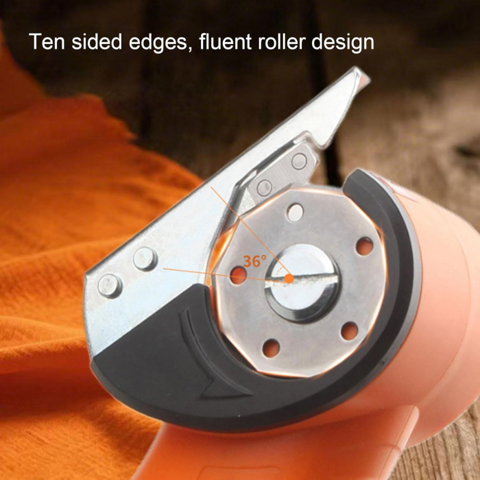 Foarfecă Electrică Reîncărcabilă Fără Fir, Tăietor Rotativ, Ideală pentru Țesături, Piele și Carton, Tăiere Rapidă, Portocaliu [7]