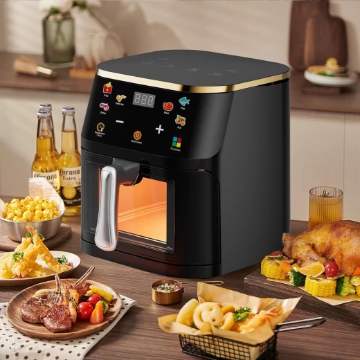 Friteuză cu Aer Cald Airfryer 10L, 2400W, 10 Programe, Display LED engross [3]