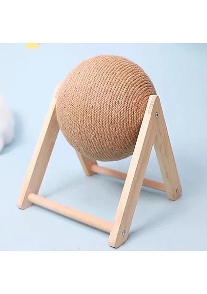 Jucărie Pisici Zgăriat, Minge Rotativă cu Sisal, Stativ Lemn, 12/16/20 cm – Pentru Toate Taliile engross [5]