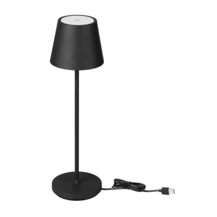 Lampă de Masă LED Touch Reîncărcabilă, 48 LED, 5W, 3 Temperaturi de Culoare, 5200 mAh, Negru, 36,5×10,5 cm engross [8]