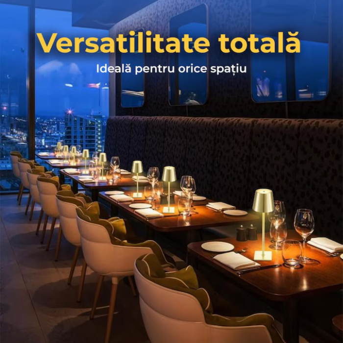 Lampă de Masă Reîncărcabilă LED Touch Q-LED46, 5W, Baterie 2600mAh, Aluminiu, IP20, Auriu engross [7]