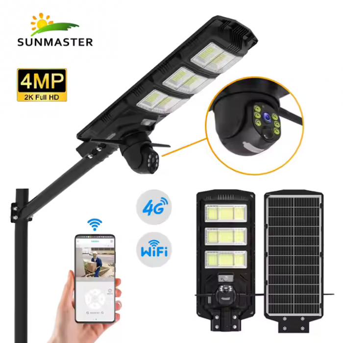 Lampa Solară cu Cameră de Supraveghere Încorporată, 4G, IP65, 450W-engross [8]