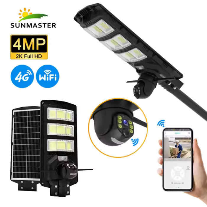 Lampa Solară cu Cameră de Supraveghere Încorporată, 4G, IP65, 450W-engross [5]