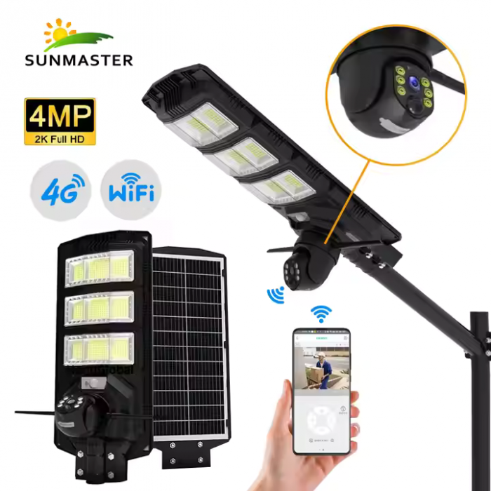 Lampa Solară cu Cameră de Supraveghere Încorporată, 4G, IP65, 450W-engross [10]
