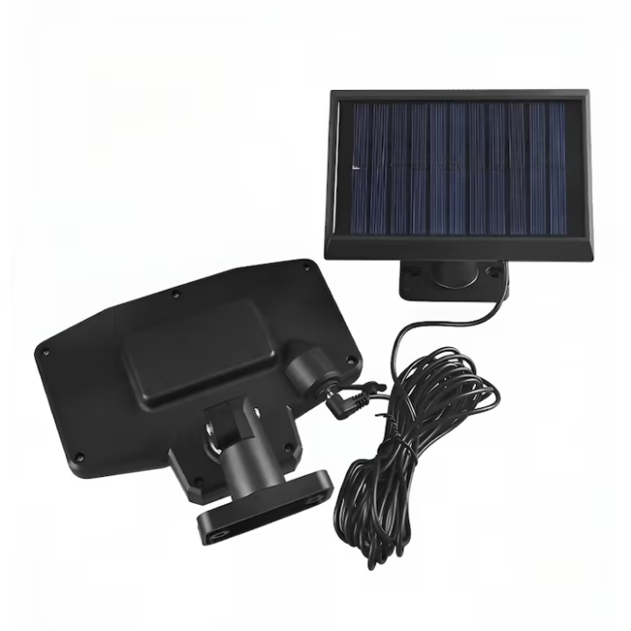 Lampă Solară cu Telecomandă 161 LED-uri, Panou Detasabil, Senzori Mișcare & Amurg, IP65, 3 Moduri Funcționare, Cablu 5m, Kit Montaj Inclus – Negru engross [3]
