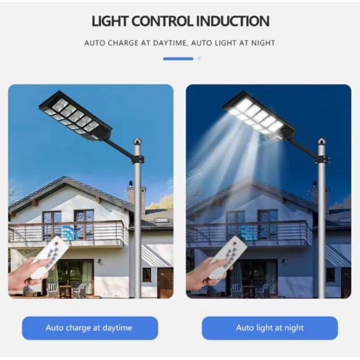 Lampă Solară Stradală / de Grădină 1000W cu Panou Solar Integrat și Telecomandă engross [13]