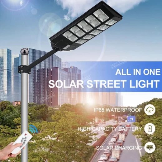 Lampă Solară Stradală / de Grădină 1000W cu Panou Solar Integrat și Telecomandă engross [11]