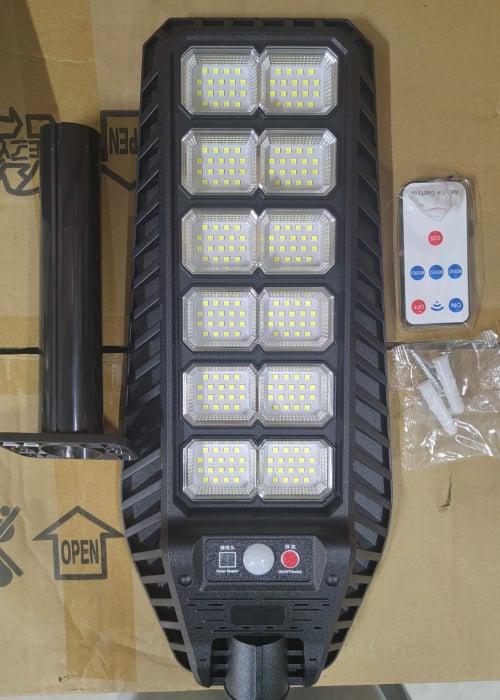 Lampă Solară Stradală IP67  – Senzor Mișcare, Telecomandă, Alb Rece 6500K engross [4]